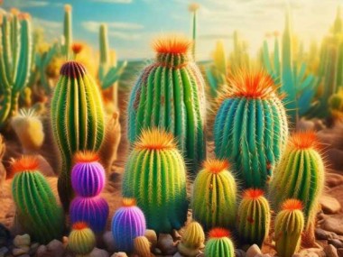仙人掌家族奇观，形态各异植物图鉴