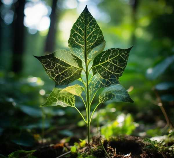 五角叶植物的几何之美，自然界的独特魅力揭秘,五角形叶子植物的独特魅力，探寻自然界的几何之美,植物,第1张