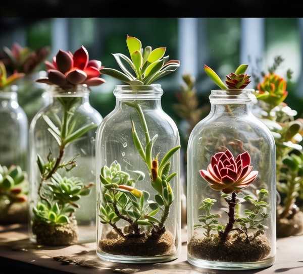 透明魅力家居，多肉植物的玻璃瓶养护艺术探索,多肉植物的玻璃瓶养护艺术，让家居绿植更添一抹透明魅力,植物,家居绿植,第1张